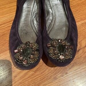Elie Tahari Black Embellished Flats